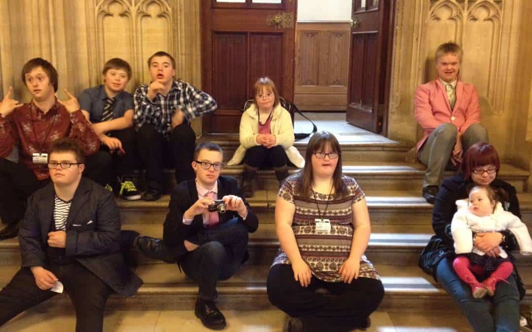 Families from the Cornwall Downs Syndrome Support Group go to Westminster