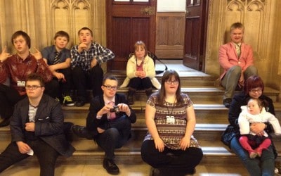 Families from the Cornwall Downs Syndrome Support Group go to Westminster
